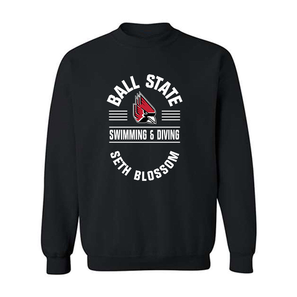 Ball State - NCAA Men's Swimming & Diving : Seth Blossom - Classic Fashion Shersey Crewneck Sweatshirt-0