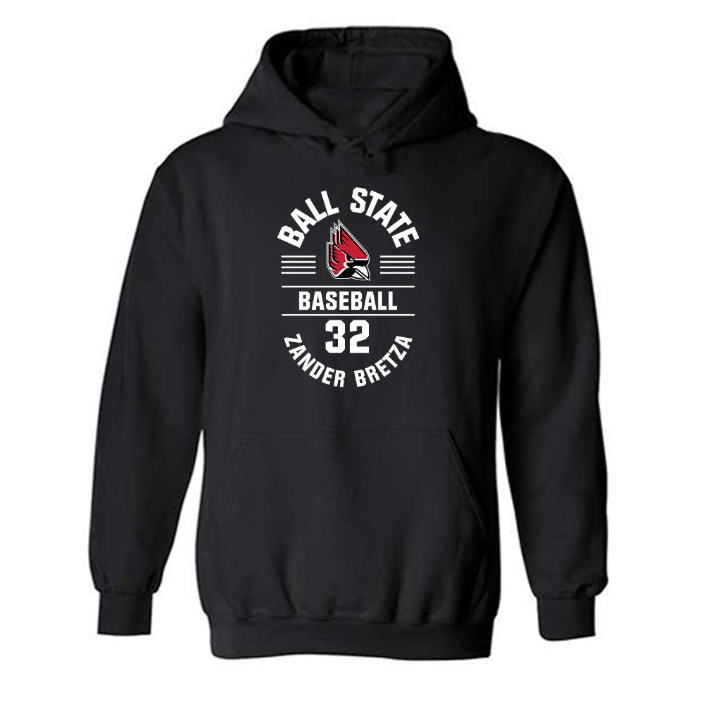 Ball State - NCAA Baseball : Zander Bretza - Classic Fashion Shersey Hooded Sweatshirt-0