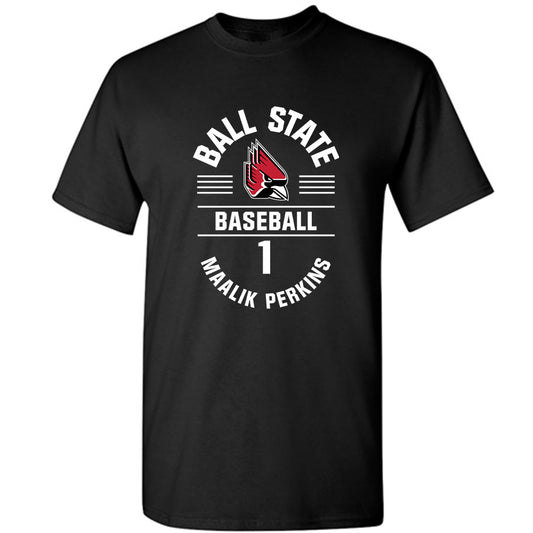 Ball State - NCAA Baseball : Maalik Perkins - Classic Fashion Shersey T-Shirt-0