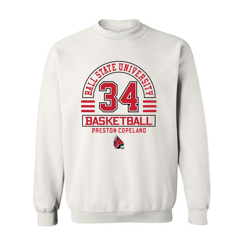 Ball State - NCAA Men's Basketball : Preston Copeland - Classic Fashion Shersey Crewneck Sweatshirt-0