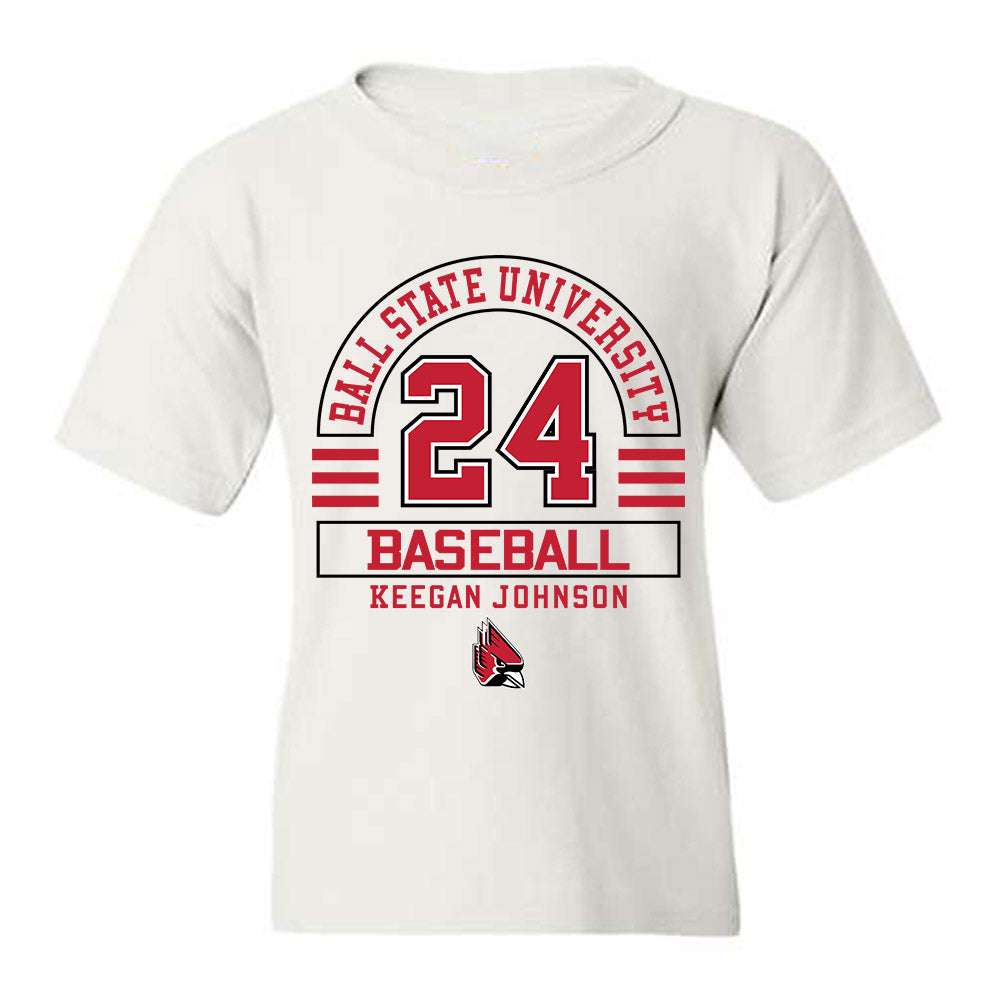 Ball State - NCAA Baseball : Keegan Johnson - Classic Fashion Shersey Youth T-Shirt-0