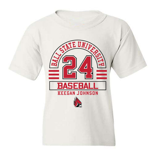 Ball State - NCAA Baseball : Keegan Johnson - Classic Fashion Shersey Youth T-Shirt-0