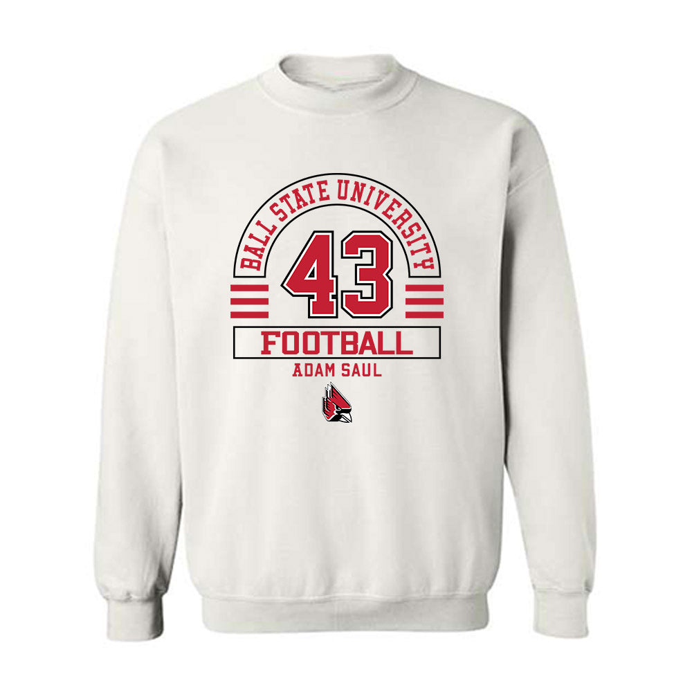 Ball State - NCAA Football : Adam Saul - Classic Fashion Shersey Crewneck Sweatshirt-0