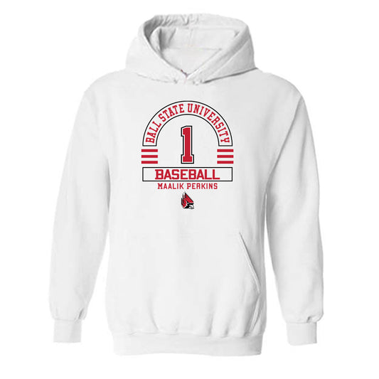 Ball State - NCAA Baseball : Maalik Perkins - Classic Fashion Shersey Hooded Sweatshirt-0