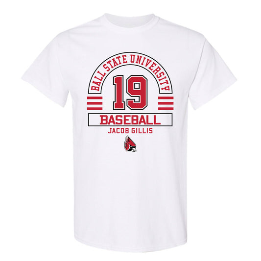 Ball State - NCAA Baseball : Jacob Gillis - Classic Fashion Shersey T-Shirt-0