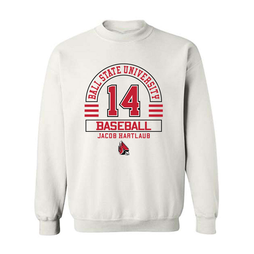 Ball State - NCAA Baseball : Jacob Hartlaub - Crewneck Sweatshirt Classic Fashion Shersey