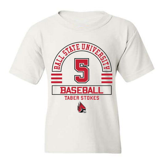 Ball State - NCAA Baseball : Taber Stokes - Classic Fashion Shersey Youth T-Shirt-0