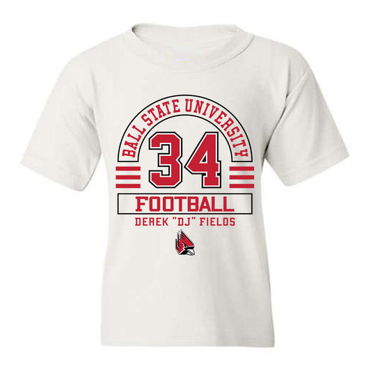 Ball State - NCAA Football : Derek \DJ\ Fields - Youth T-Shirt Classic Fashion Shersey
