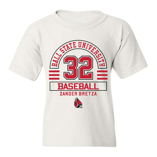 Ball State - NCAA Baseball : Zander Bretza - Classic Fashion Shersey Youth T-Shirt-0