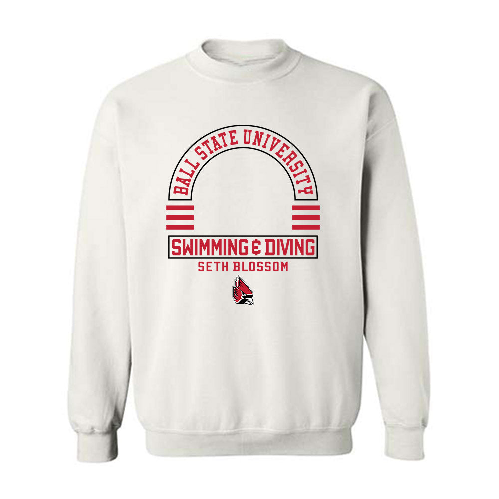 Ball State - NCAA Men's Swimming & Diving : Seth Blossom - Classic Fashion Shersey Crewneck Sweatshirt-0