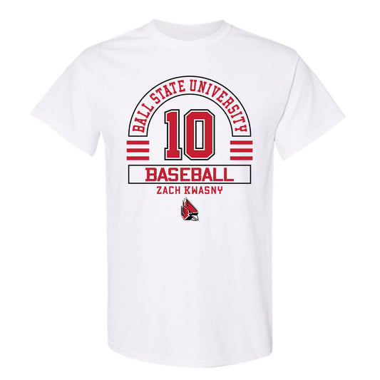 Ball State - NCAA Baseball : Zach Kwasny - Classic Fashion Shersey T-Shirt-0