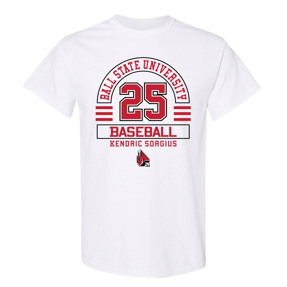 Ball State - NCAA Baseball : Kendric Sorgius - Classic Fashion Shersey T-Shirt-0