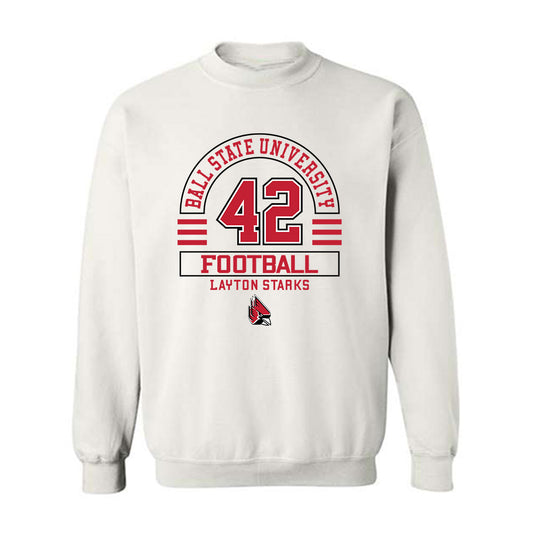 Ball State - NCAA Football : Layton Starks - Classic Fashion Shersey Crewneck Sweatshirt-0
