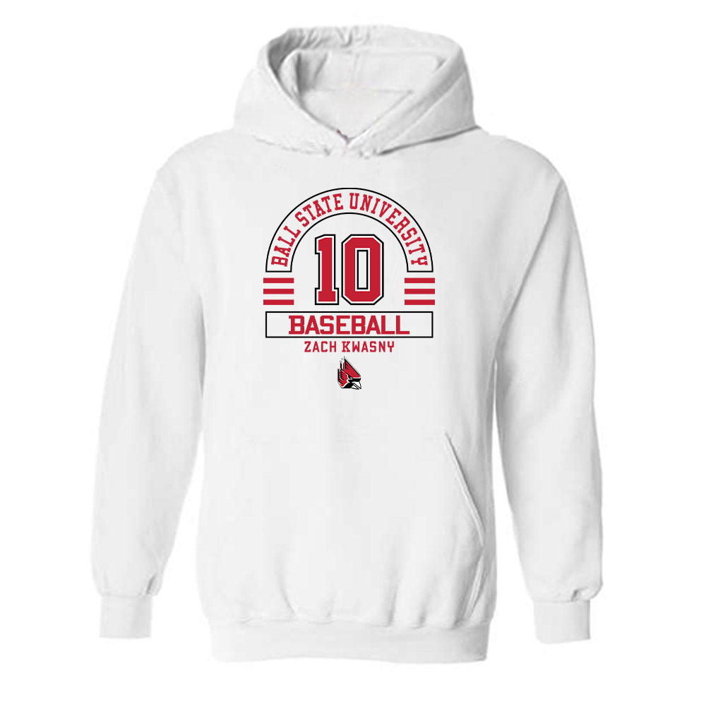 Ball State - NCAA Baseball : Zach Kwasny - Classic Fashion Shersey Hooded Sweatshirt-0