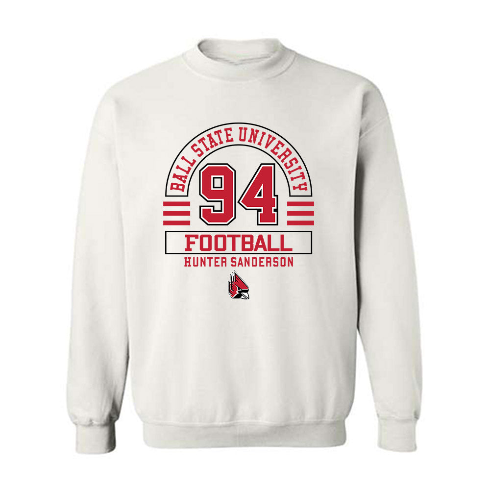 Ball State - NCAA Football : Hunter Sanderson - Classic Fashion Shersey Crewneck Sweatshirt-0