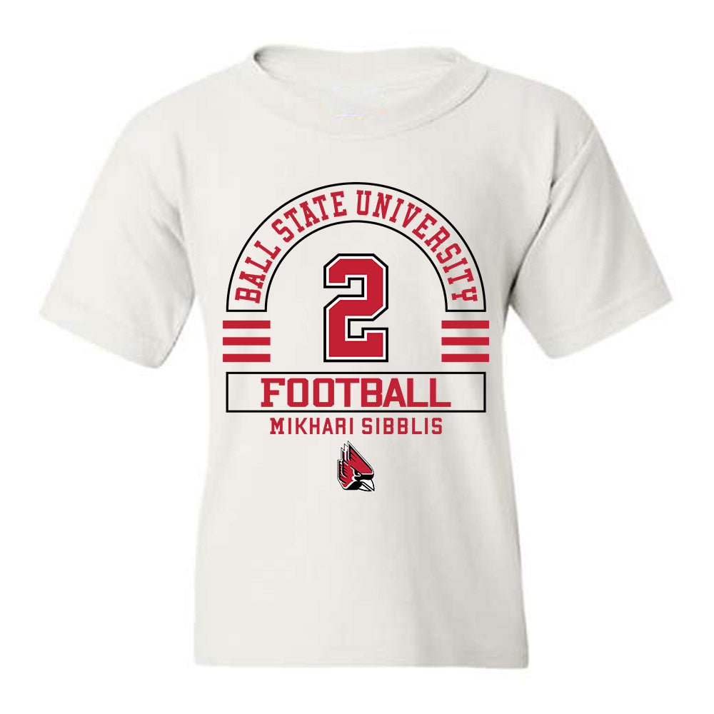 Ball State - NCAA Football : Mikhari Sibblis - Youth T-Shirt Classic Fashion Shersey