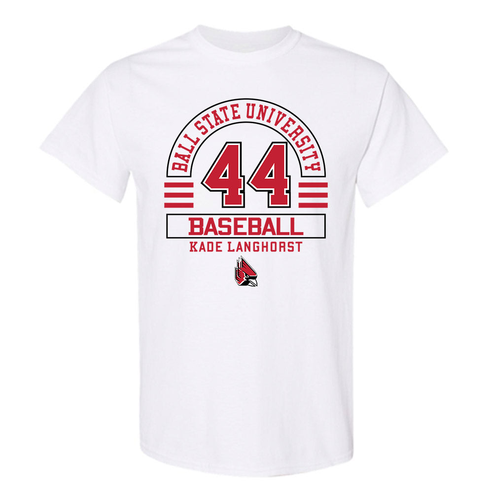 Ball State - NCAA Baseball : Kade Langhorst - Classic Fashion Shersey T-Shirt-0