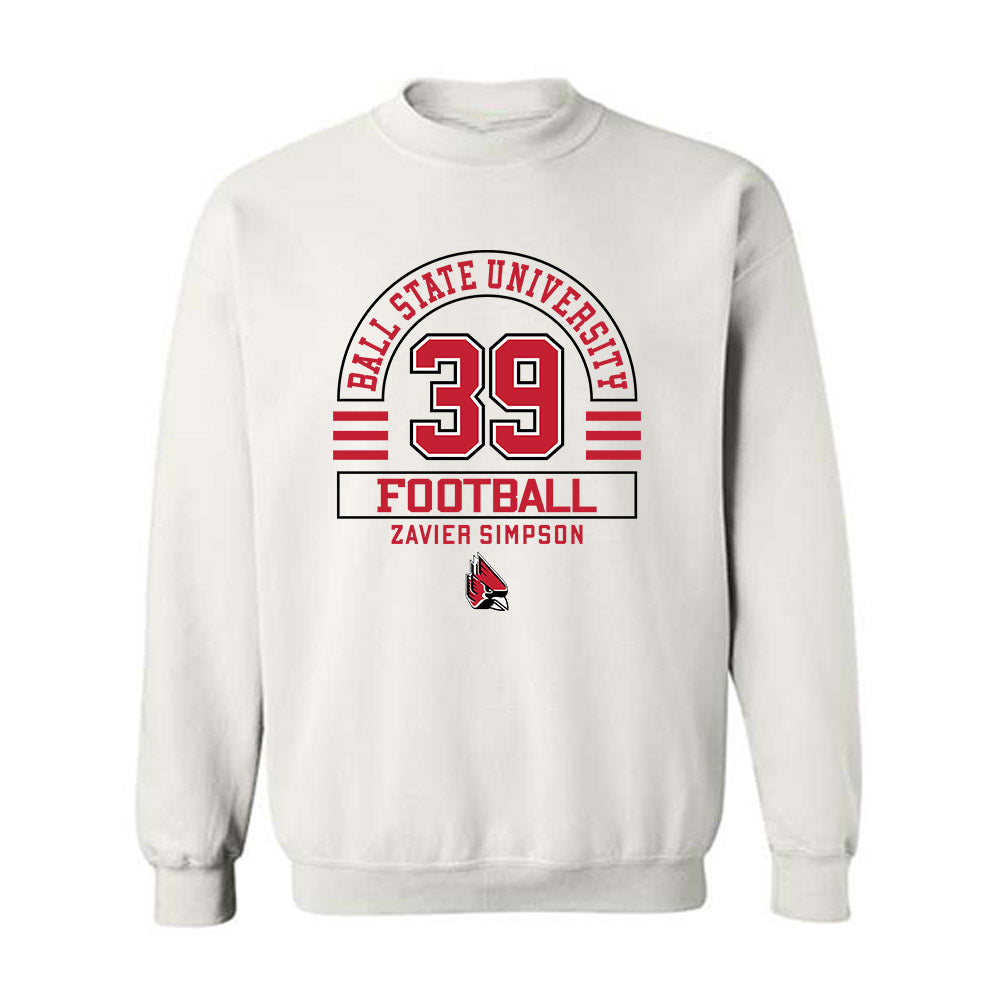 Ball State - NCAA Football : Zavier Simpson - Classic Fashion Shersey Crewneck Sweatshirt-0
