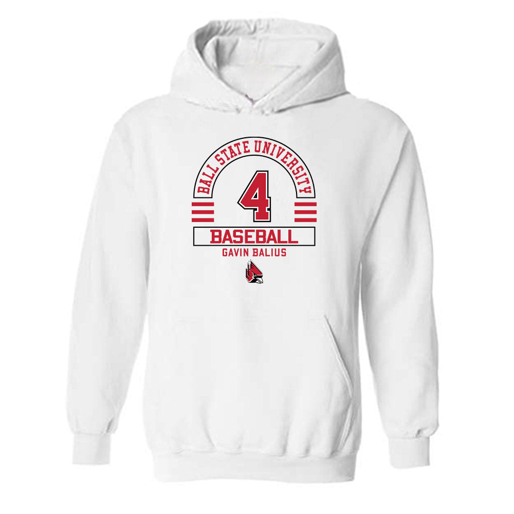 Ball State - NCAA Baseball : Gavin Balius - Classic Fashion Shersey Hooded Sweatshirt-0