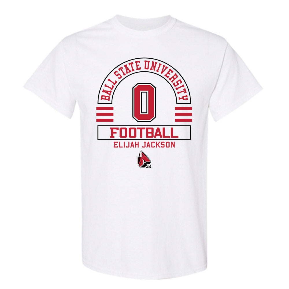 Ball State - NCAA Football : Elijah Jackson - Classic Fashion Shersey T-Shirt-0