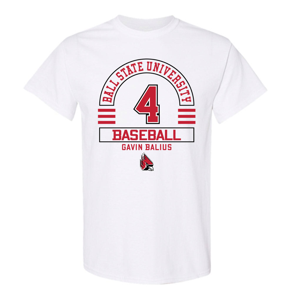 Ball State - NCAA Baseball : Gavin Balius - Classic Fashion Shersey T-Shirt-0