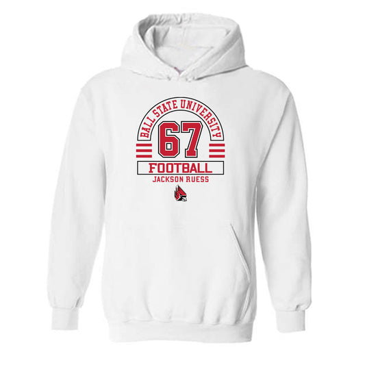 Ball State - NCAA Football : Jackson Ruess - Hooded Sweatshirt Classic Fashion Shersey