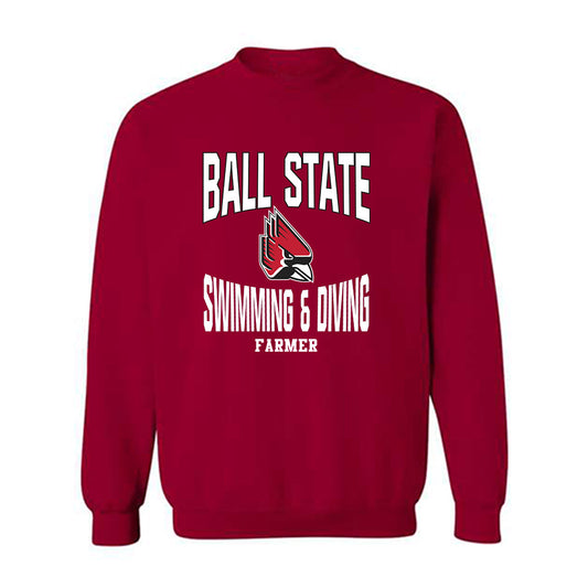 Ball State - NCAA Men's Swimming & Diving : Ryan Farmer - Classic Fashion Shersey Crewneck Sweatshirt-0