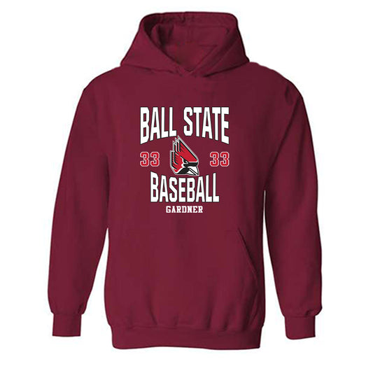 Ball State - NCAA Baseball : Patrick Gardner - Classic Fashion Shersey Hooded Sweatshirt-0