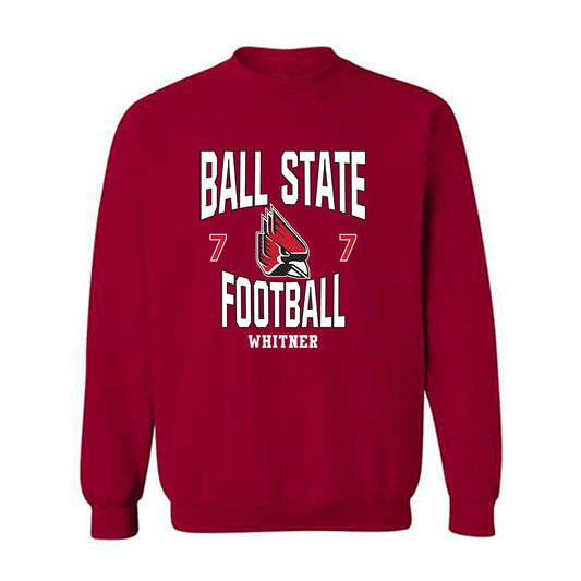 Ball State - NCAA Football : Ashton Whitner - Classic Fashion Shersey Crewneck Sweatshirt-0