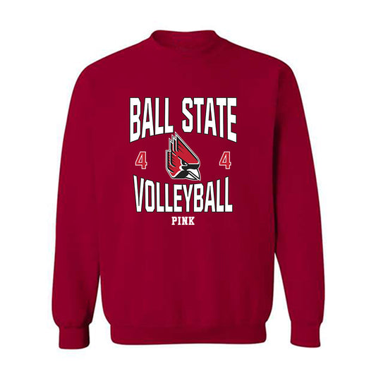 Ball State - NCAA Men's Volleyball : Xander Pink - Classic Fashion Shersey Crewneck Sweatshirt