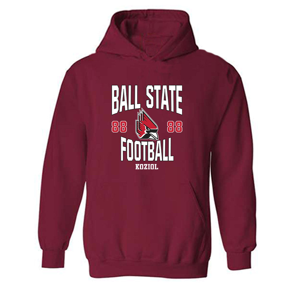 Ball State - NCAA Football : Tanner Koziol - Hooded Sweatshirt Classic Fashion Shersey