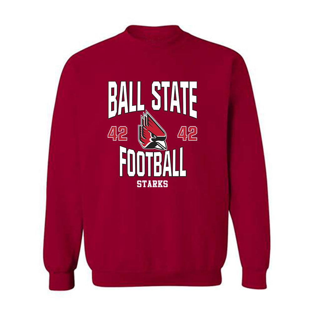 Ball State - NCAA Football : Layton Starks - Classic Fashion Shersey Crewneck Sweatshirt-0