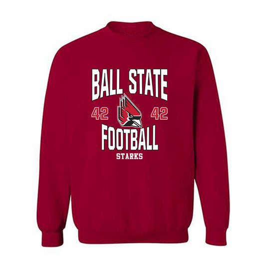 Ball State - NCAA Football : Layton Starks - Classic Fashion Shersey Crewneck Sweatshirt-0