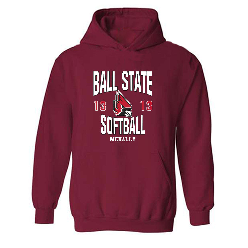 Ball State - NCAA Softball : Ava McNally - Classic Fashion Shersey Hooded Sweatshirt-0