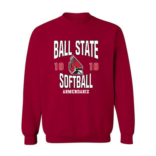 Ball State - NCAA Softball : Jazmyne Armendariz - Crewneck Sweatshirt Classic Fashion Shersey