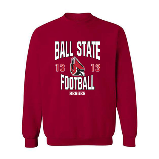 Ball State - NCAA Football : Brandon Berger - Crewneck Sweatshirt Classic Fashion Shersey