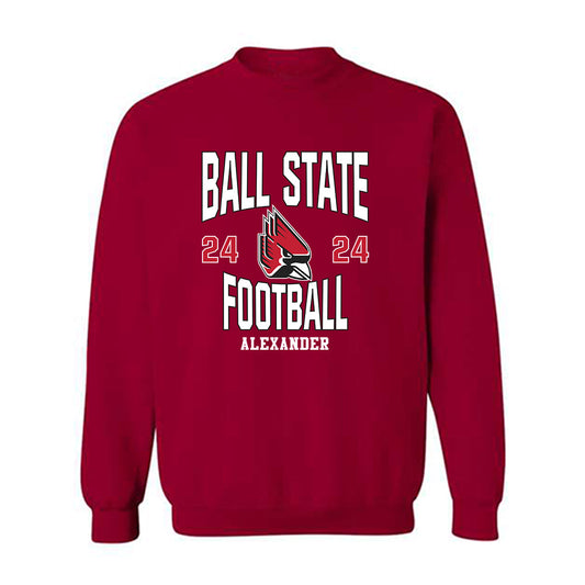 Ball State - NCAA Football : Jalen Alexander - Classic Fashion Shersey Crewneck Sweatshirt-0