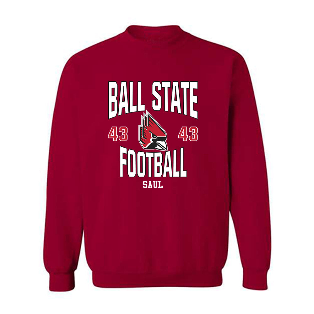 Ball State - NCAA Football : Adam Saul - Classic Fashion Shersey Crewneck Sweatshirt-0