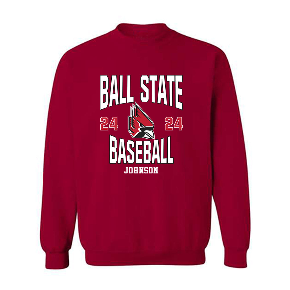Ball State - NCAA Baseball : Keegan Johnson - Classic Fashion Shersey Crewneck Sweatshirt-0