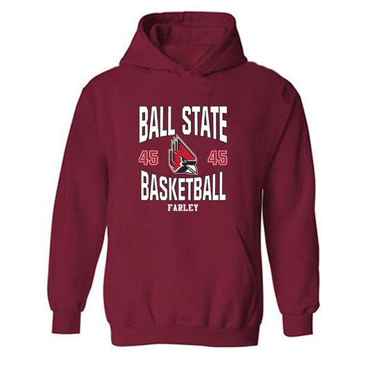 Ball State - NCAA Men's Basketball : Alex Farley - Classic Fashion Shersey Hooded Sweatshirt-0