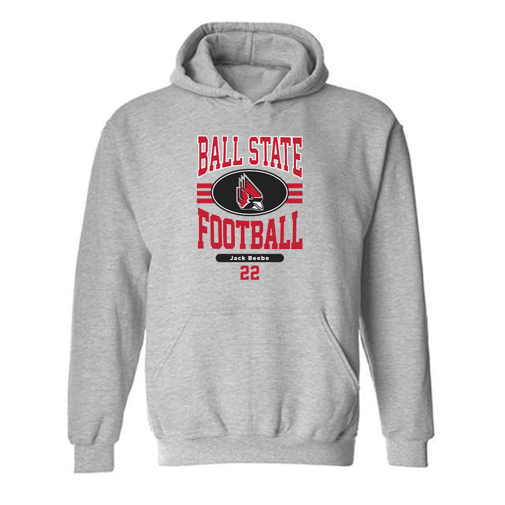 Ball State - NCAA Football : Jack Beebe - Classic Fashion Shersey Hooded Sweatshirt-0