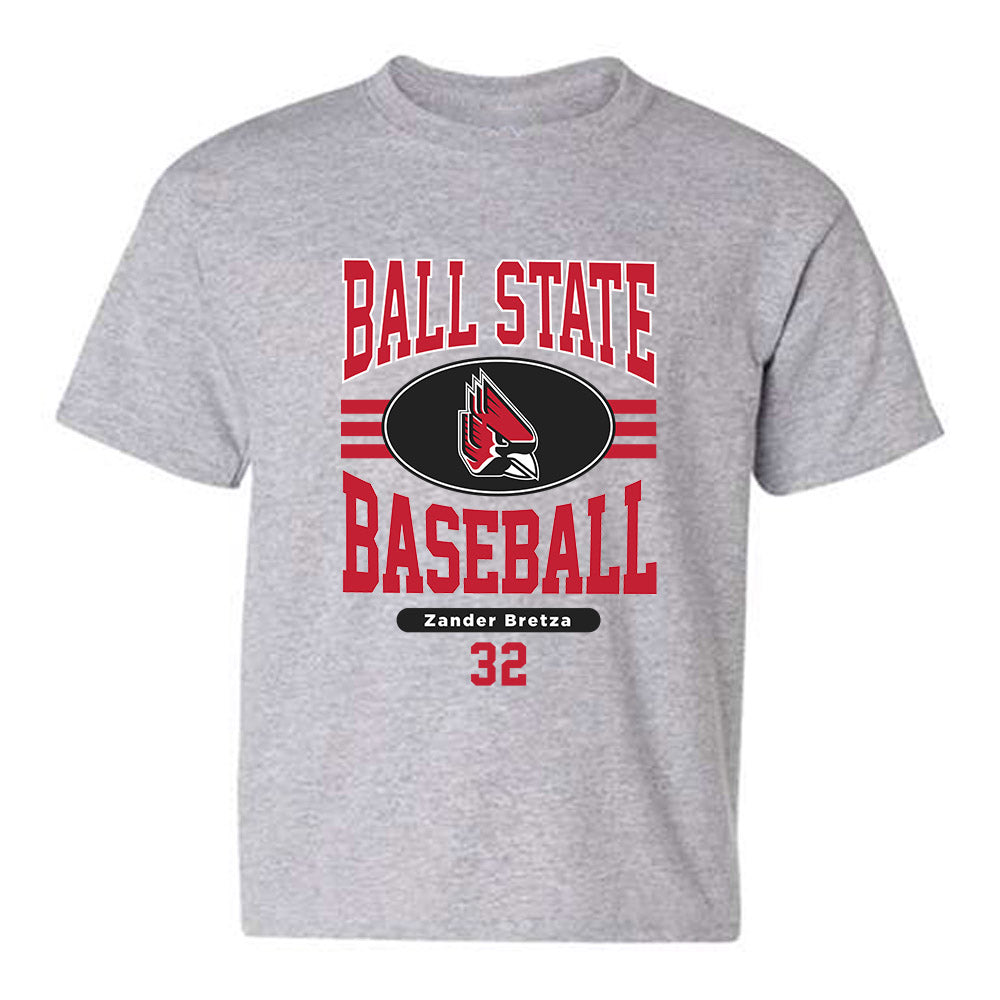Ball State - NCAA Baseball : Zander Bretza - Classic Fashion Shersey Youth T-Shirt-0