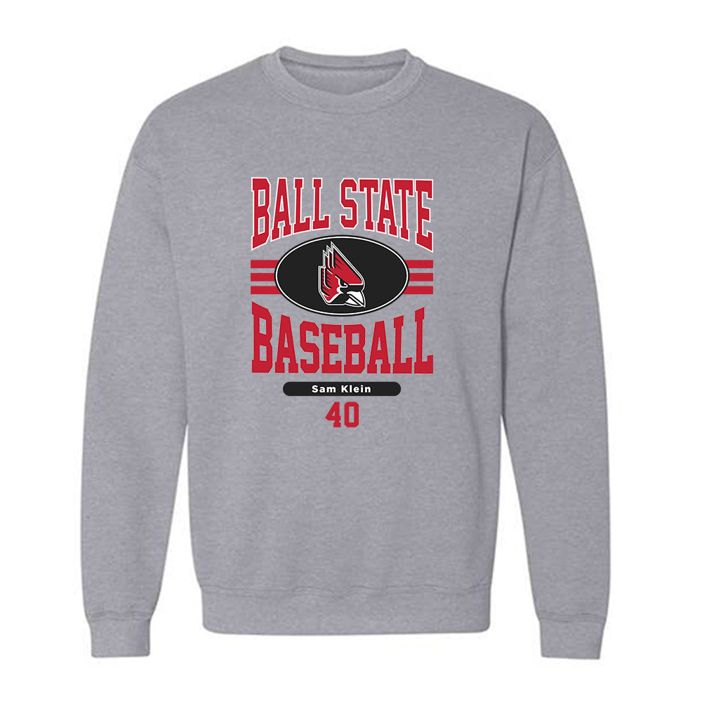 Ball State - NCAA Baseball : Sam Klein - Crewneck Sweatshirt Classic Fashion Shersey