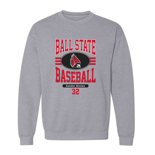 Ball State - NCAA Baseball : Zander Bretza - Classic Fashion Shersey Crewneck Sweatshirt-0
