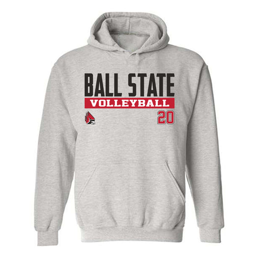 Ball State - NCAA Women's Volleyball : Carson Tyler - Classic Fashion Shersey Hooded Sweatshirt-0
