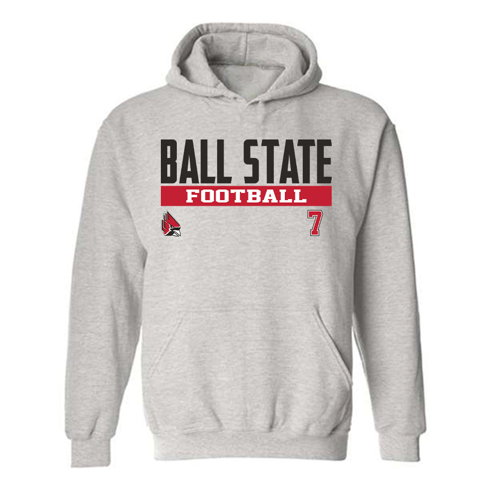 Ball State - NCAA Football : Ashton Whitner - Classic Fashion Shersey Hooded Sweatshirt-0