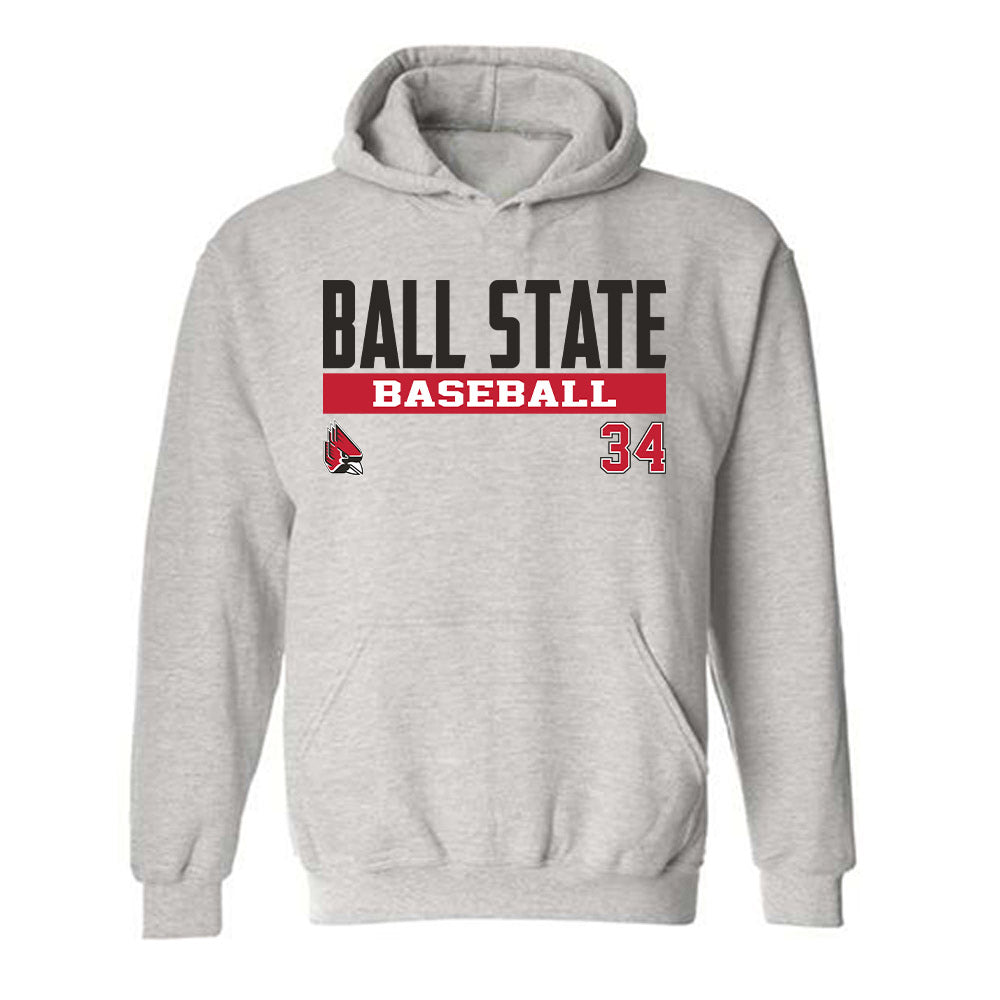 Ball State - NCAA Baseball : Trent Murphy - Classic Fashion Shersey Hooded Sweatshirt-0