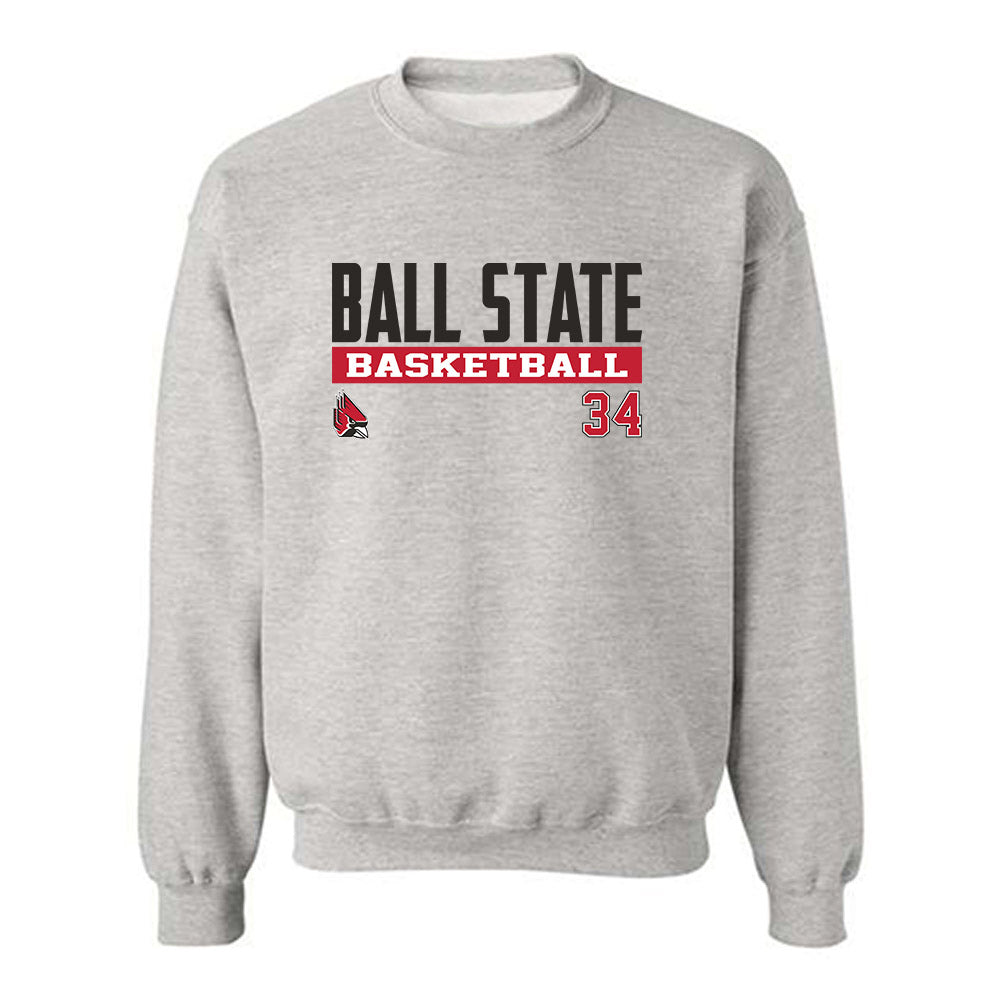 Ball State - NCAA Men's Basketball : Preston Copeland - Classic Fashion Shersey Crewneck Sweatshirt-0