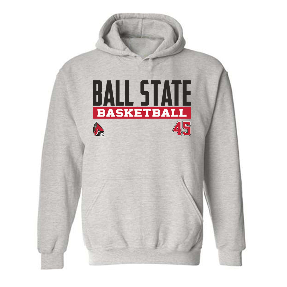 Ball State - NCAA Men's Basketball : Alex Farley - Classic Fashion Shersey Hooded Sweatshirt-0