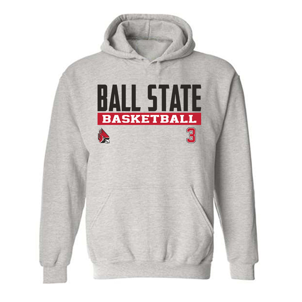 Ball State - NCAA Men's Basketball : Juwan Maxey - Classic Fashion Shersey Hooded Sweatshirt-0